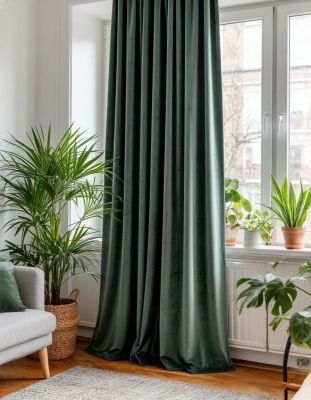 штора из бархата для спальни и гостиной эвкалипт 200х270 см, 899-5018/54