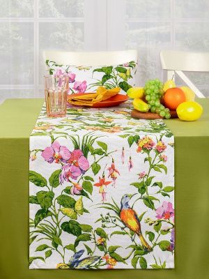 комплект скатерть + дорожка на стол яркий мир 130х170/40х140 см, 830-5018/23-1834