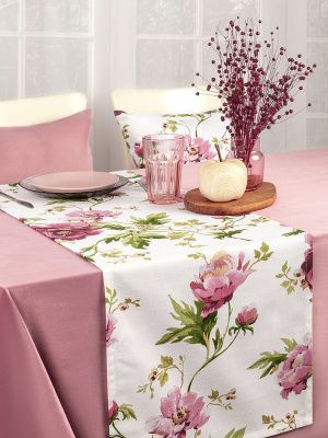 комплект скатерть + дорожка на стол северная роза 130х170/40х140 см, 830-5018/05-2181