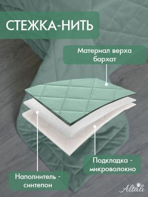 покрывало двуспальное на кровать мята 220х240 см, 893-5018/54/2