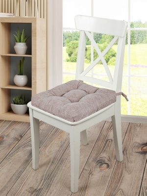 стеганая подушка на стул на завязках джинджер 40х40 см, 706-511/07