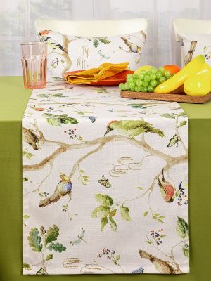 комплект скатерть + дорожка на стол лесная свежесть 130х170/40х140 см, 830-5018/23-2147
