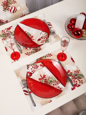 комплект 4 салфетки джингл белл 40х30 см, 240-1869/1/2