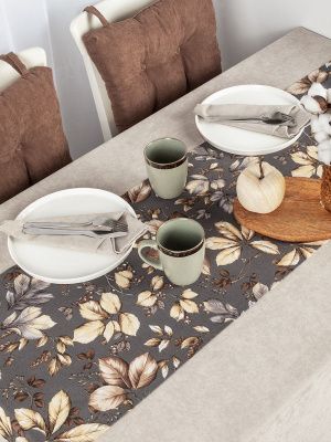 комплект скатерть + дорожка на стол каштан 130х170/40х140 см, 730-511/07-7054