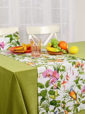 комплект скатерть + дорожка на стол яркий мир 130х170/40х140 см, 830-5018/23-1834